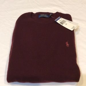 New Polo Ralph Lauren lightweight crew neck sweater, burgundy, Men’s Medium